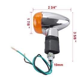 UOIENRT 4 Pack Motorcycle Chrome Bullet Front Rear Turn Signal Amber Motorcycle Turn Signals Replacement for Honda Harley Kawasaki Suzuki Yamaha (DC 12V)