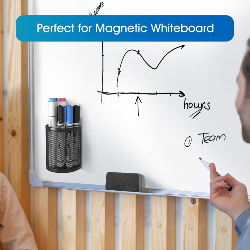 MaxGear Magnetic Pen Holder, 2 Pack Locker Organizer Mesh Pencil