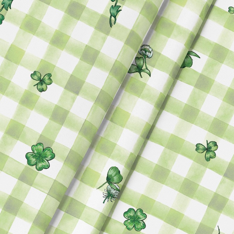Horaldaily St. Patrick's Day Rectangular Tablecloth 52×70 Inch, Buffalo Plaid