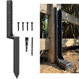 IRONBARBIE Fence Post Repair Kit - Fix Broken/Leaning 4x4/6x6 Wood Posts with Thickened 11-Gauge Steel Anchor Stake (Heavier at 5.47 lbs, 1-Pack)