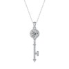 Moissanite Key Pendant Necklace | Lab Grown Diamond & Platinum