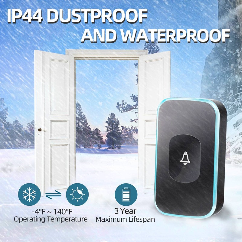 Wireless Doorbell Plug in Door Chimes & Bells 1200 feet