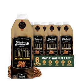 Elmhurst 1925 Maple Walnut Latte – Plant-Based, Vegan, Dairy-Free Plant Milk Latte Made of Walnut Milk, Cold Brew Premium Arabica with 95mg Caffeine & Real Maple & Brown Sugar – 25.4oz (Pack of 6)