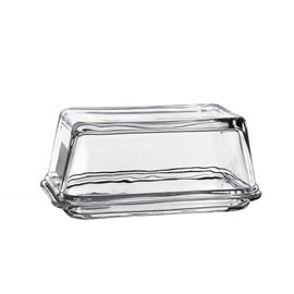 Fox Run Glass Butter Dish With Cover, For The Counter or Refrigerator