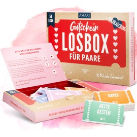 Amari ® Voucher Box for Couples (50 Lots) - Voucher Loose Pampering Moments & Experiences for Two - for Game, Fun & Love - For Birthday, Anniversary for Husband, Wife, Boyfriend & Girlfriend