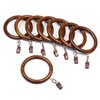 24 Wooden Curtain Rings with Clips – Fits 2.5 Inch