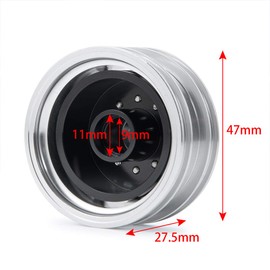 AXspeed Front Beadlock Wheel Rims for 1: 14 Scale Tamiya RC Climbing Trailer Cargo Truck, Pack of 2