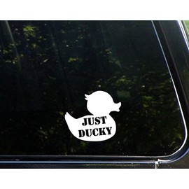Just Ducky- 4-1/4" x 3-3/4" - Vinyl Die Cut Decal/Bumper Sticker for Windows, Cars, Trucks, Laptops, Etc.