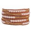 KELITCH Imitation-Pearl and Gold-Plated Metal Nugget Bead 5 Wrap Bracelet