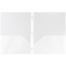 JAM – ® Plástico biodegradable 2-Pocket Carpetas de papel Eco Friendly carpeta Prime – Pack de 6, Transparente