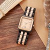 Dentily Wood Watch Rectangle Dial Wooden Watches for Men Quartz