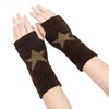 YAMEIZE Y2K Fingerless Star Printed Knitted - Gloves for Women