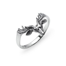 Deer Animal Band Ring - Sterling Silver Promise Nature Jewelry Size 5