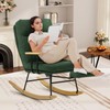 Rocking Chair with Footrest-Glider Rocker Chair with Retractable Footrest and