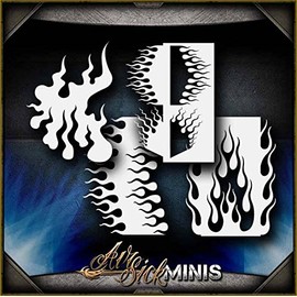 Mini Flames 3 Set AirSick Airbrush Stencil Template