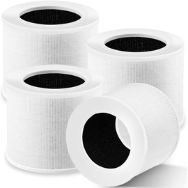 LMEDIT Core Mini Replacement Filter Compatible with LEVOIT Core Mini Air Purifier,Core Mini-P. 3-in-1 H13 Grade Core Mini-RF True HEPA Filter for Levoit Filter Replacement Core Mini, 4-Pack, White