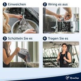 NirvanaShape ® Cooling Towel Ice Cold with Instant Cooling Effect | Cooling Towel Ultralight Odour Inhibiting | Ideal for Sports & Leisure | For Running, Strength Training, Yoga, Golf, Hiking & Camping, grey, 100 x 30 cm