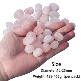 KYEYGWO 1 LB Rose Quartz Tumbled Stones Bulk for Crafts Vase Filler Landscape Decor, Natural Healing Crystals for Meditation Witchcraft