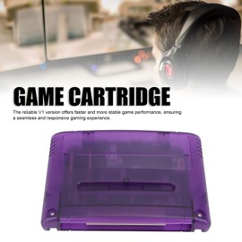 Multi Game Cartridge for SFC, 3000 in 1 Game Flash Memory Card, with 8GB Memory Card, Game Cartridge Expansion Card for SNES, SFC Gaming Console (Transparent Violet)