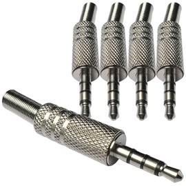 CESS 3.5mm 4-Pole TRRS Male Construction Plug Repair Headphone Jack Audio Soldering (5 Pack)