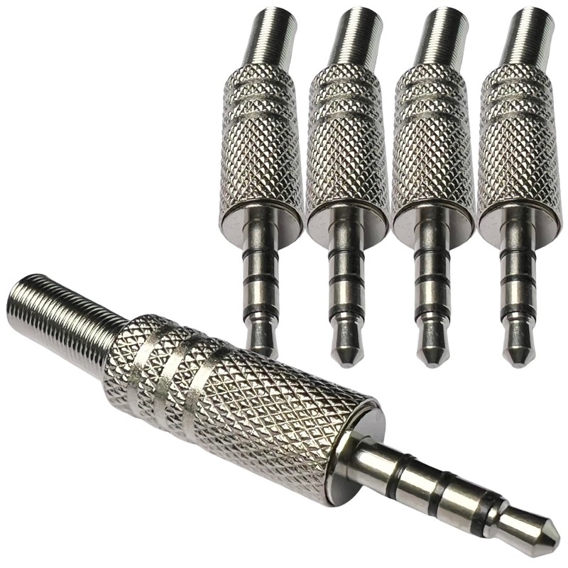 CESS 3.5mm 4-Pole TRRS Male Construction Plug Repair Headphone Jack