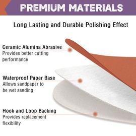 3 Inch 320 Grits Sandpaper 35 pcs Wet Dry Hook and Loop Sanding Discs WEWINK PLUS Professional Aluminum Oxide Sand Paper Polish for Auto Metal Paint Finishing