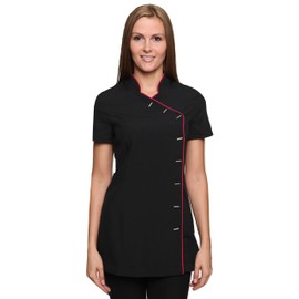 Mirabella Health & Beauty Women's Iris Beauty Tunic Uniform Black-Hot Pink 14 UK