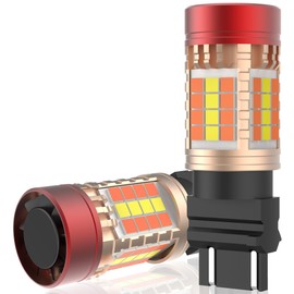 FAXCARS 4257NA LED Bulbs for Ford Maverick F250 F350 Super Duty 2023 2024 Front Turn Signal Light, Built in Resistor CANBUS Anti Hyper Flash Switchback Amber White, Pack of 2