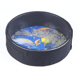 Fame 10 Inch Ocean Drum, Versatile Ritual Percussion, Wood, Plastic Fur, Relaxing Sea Sounds, Ideal Hand Drum or Shaker, Custom Colour