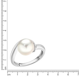 Zeeme Pearls 360271562 Women's Ring 925 Sterling Silver Shiny Pearl White, Sterling Silver, Pearl