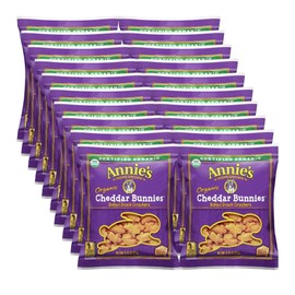Annie Organic Cheddar Bunny Crackers - Pack of 20 - Organic Certified Snacks - Baked Snack Crackers - No Synthetic Colors or Preservatives