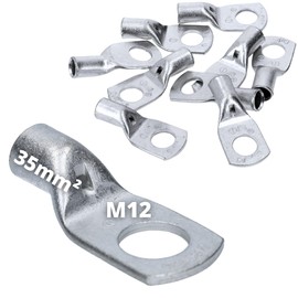 Cembre A7-M12 Tube Cable Lug 35 mm² M12 Uninsulated Tin-Plated Copper Pack of 10