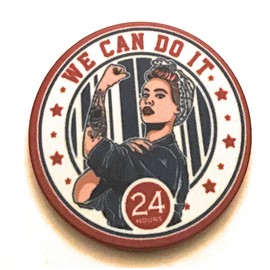 Rosie The Riveter AA NA One Decision Away 24 Hours Recovery Chip, Token