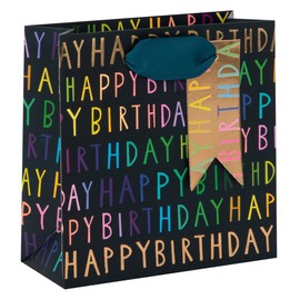 Glick Luxury Gift Bag, Happy Birthday Navy Small , , Celebration , PS Happy Birthday Gift Bag, 140x140x60mm, Navy
