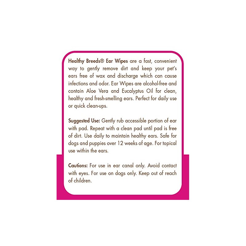 Healthy Breeds Bluetick Coonhound Ear Cleaning Wipes with Aloe &