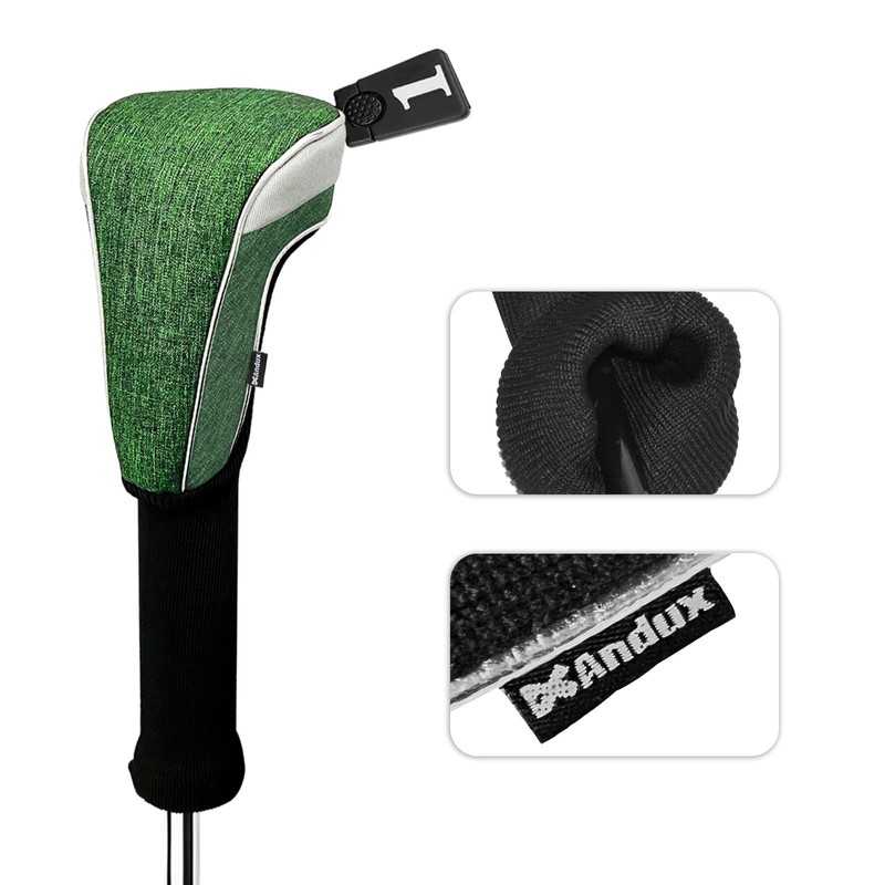 Andux 4pcs/Set Nylon Golf Wood Club Head Covers 460cc Driver