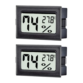 TASOGEN 2 Pack Mini Digital Hygrometer Thermometer,Indoor Temperature and Humidity Gauge Meter Monitor Celsius (℃) for Greenhouse,Reptile Tank,Home,Jars