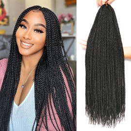 7 Packs Crochet Braids Strands Real Hair Extensions for African Braids Black Wig Women's Natural Wig Braid African Women (55.88 cm (7 Pieces) #1B