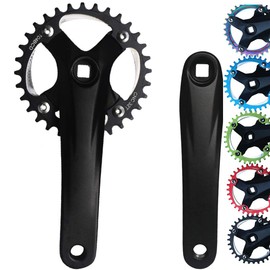 GANOPPER Square Taper Crank Arm Set with 30T 32T 34T 36T 38T 40T Narrow Wide Chainring