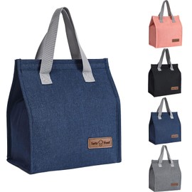 HUIBOHOU Lunch Bag,Reusable Insulated Lunch Bag for Women Men, Leakproof Lunch Box Tote Bag,Cool Bags for Kids Girls Boys Adults, Thermal Cooler Bag for Work School Picnic Travel (Navy Blue)