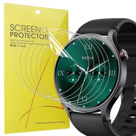 Blueshaweu Screen Protector Compatible with AEAC Smartwatch 1.32 Inch AR01, HD Clear Flexible TPU Screen Protector [Pack of 6] Compatible with AEAC AR01 Smartwatch (Transparent)