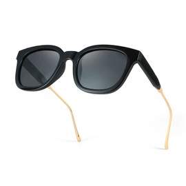 FEISEDY Sunglasses Women's Polarised Men's Classic Vintage Glasses for Women and Men UV400 Protection B2624, black