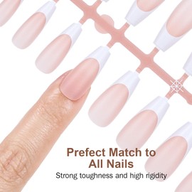 Brown Medium Coffin French Tip DIY Soft Gel Nail Tips by Nelle Baker