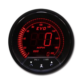 MOTOR METER RACING EVO Series 85mm 3-3/8" Digital GPS Speedometer 200 MPH Blue Red White Green LED Backlit Peak Recall Warning Function Odometer Trip Meter