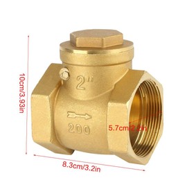 Backflow Prevention Valve DN50 Nominal Pressure 232PSI Swing Check Valve Check Valve Water Heater Brass One-Way Automatic Water Check Valve 2" Horizontal Check Valve DN50 Swing Check Valve BSP 2" Threaded Connection Check Valve Check Valve