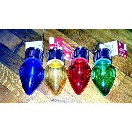 Christmas house SET OF 4: LARGE CHRISTMAS SOLAR HANGING LIGHT BULBS