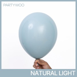 PartyWoo Pale Aqua Balloons, 120 pcs Boho Blue Balloons Different Sizes Pack of 18 Inch 12 Inch 10 Inch 5 Inch Pale Blue Balloons for Balloon Garland or Balloon Arch as Party Decorations, Blue-F28