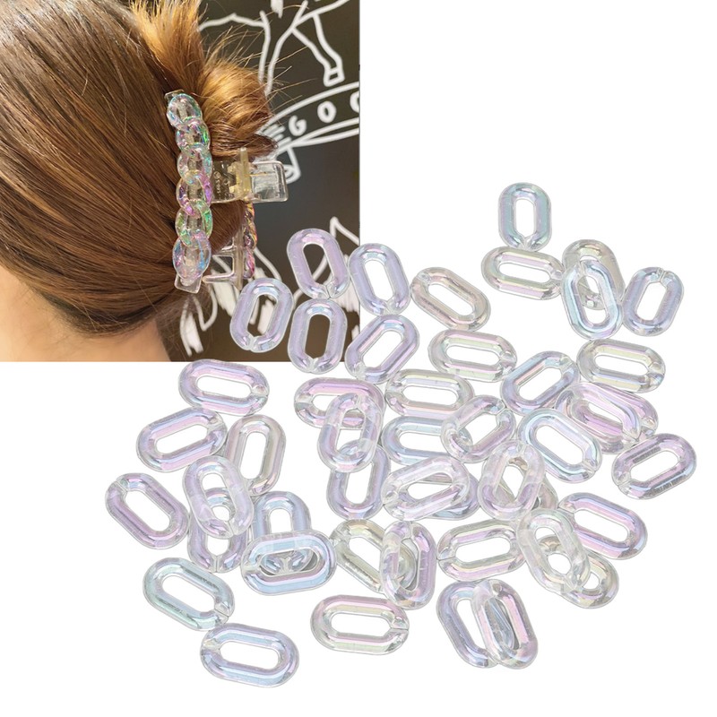 50PCS Acrylic Linking Rings Transparent DIY Assemblable Transparent Color Plating