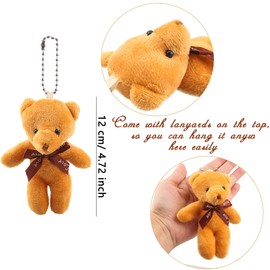 Haconba 54 Pack 4.7 Inch Mini Teddy Bears Stuffed Animals Cute Soft Small Plush Bears Toy for DIY Keychain Birthday Wedding Christmas Easter Valentine Party, 18 Colors