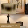 Lampshade Oval Shaped Hollow Metal Carved Compatible E27 E14 Caliber